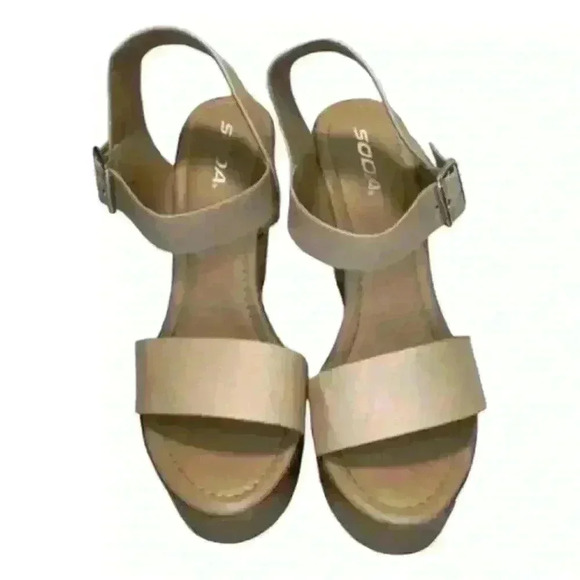 Target Shoes - Tan Wedge Sandals with Ankle Strap